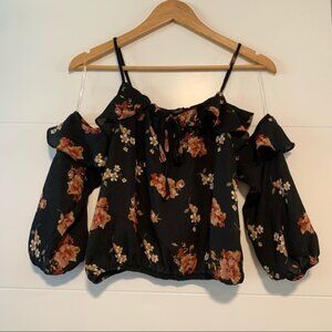 SWS | Cold Shoulder Floral Crop Top Size Small